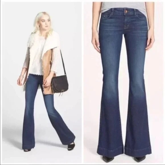 J Brand Love Story Flare Jeans Size 26 Low Rise Bell Bottom - Picture 1 of 4